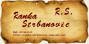 Ranka Štrbanović vizit kartica